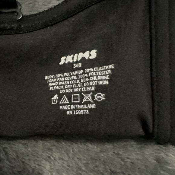 Size 34B Skims Fits Everybody Strapless Underwire Bra ONYX BA-BAN-3151 - Picture 7 of 8